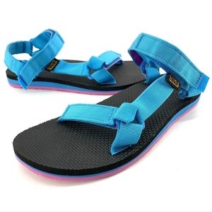 Teva Original Universal sports sandal Teal with pink sole